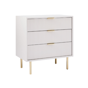3-Drawer Nightstand with Fluted Wood Design - Side Table | new design