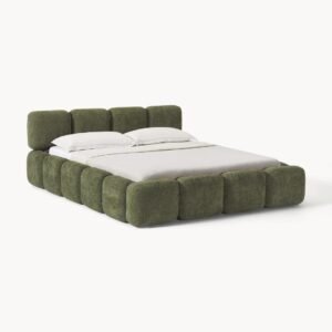 Upholstered Cube Designer Bed - beds | green color