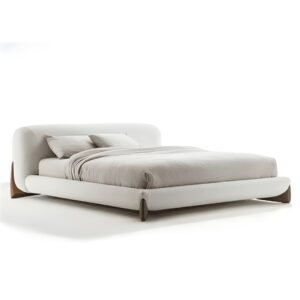 Modern Low-Rise Upholstered Bed - beds | white background