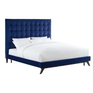 Velvet Haven High Tufted Bed - beds | high headboard design