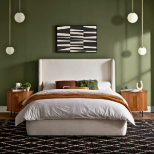 Luxury Upholstered Wing bed - beds | lifestyle