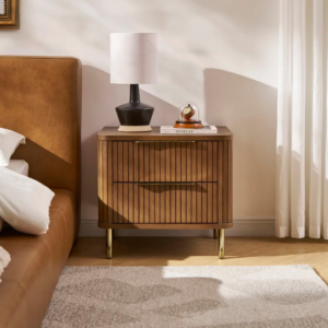 Harper 2 Drawer Side table - Side Table | front side in bedroom