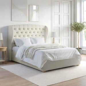 LuxeWing Tufted Wingback Bed Frame- beds | off white room design