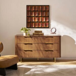 Harper Fluted Wood Drawer Chest - Chest of drawers | room view