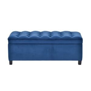 Upholstered Rectangle Ottoman - Ottoman | blue color