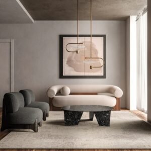 Arco Bouclé Lounge Chair - Contemporary Low-Profile Accent Chair - Arm chair | living room chairs