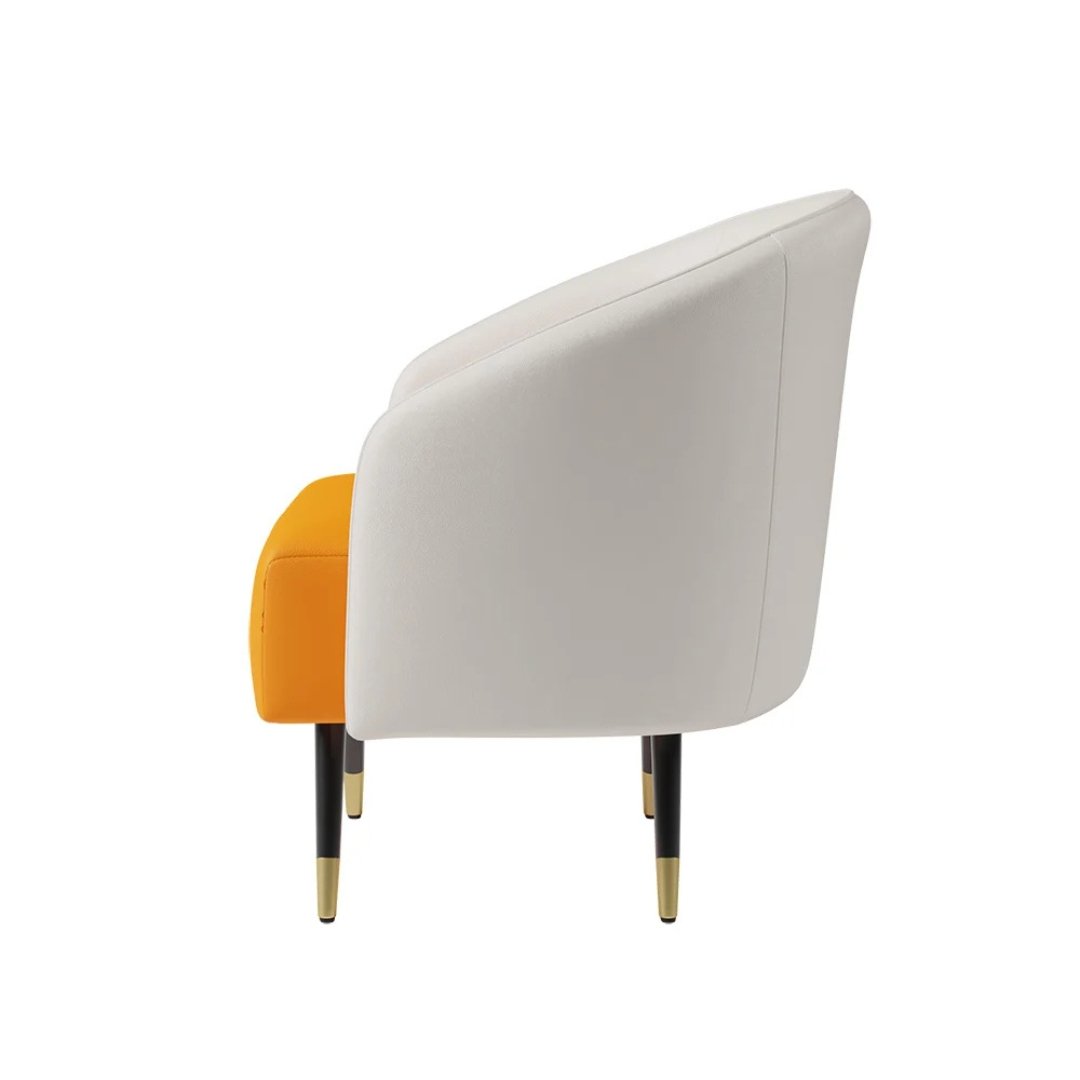 1 Dual-Tone Leather Upholstered Armchair - Arm chair | chair side view