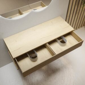 Countertop Bathroom Vanity with Drawer & Shelf - bathroom furniture | top inside view