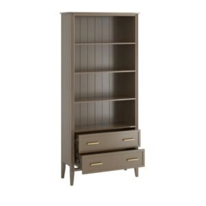4-Tier Open Shelf Display Cabinet with Storage – Elegant Tall Bookcase drawers