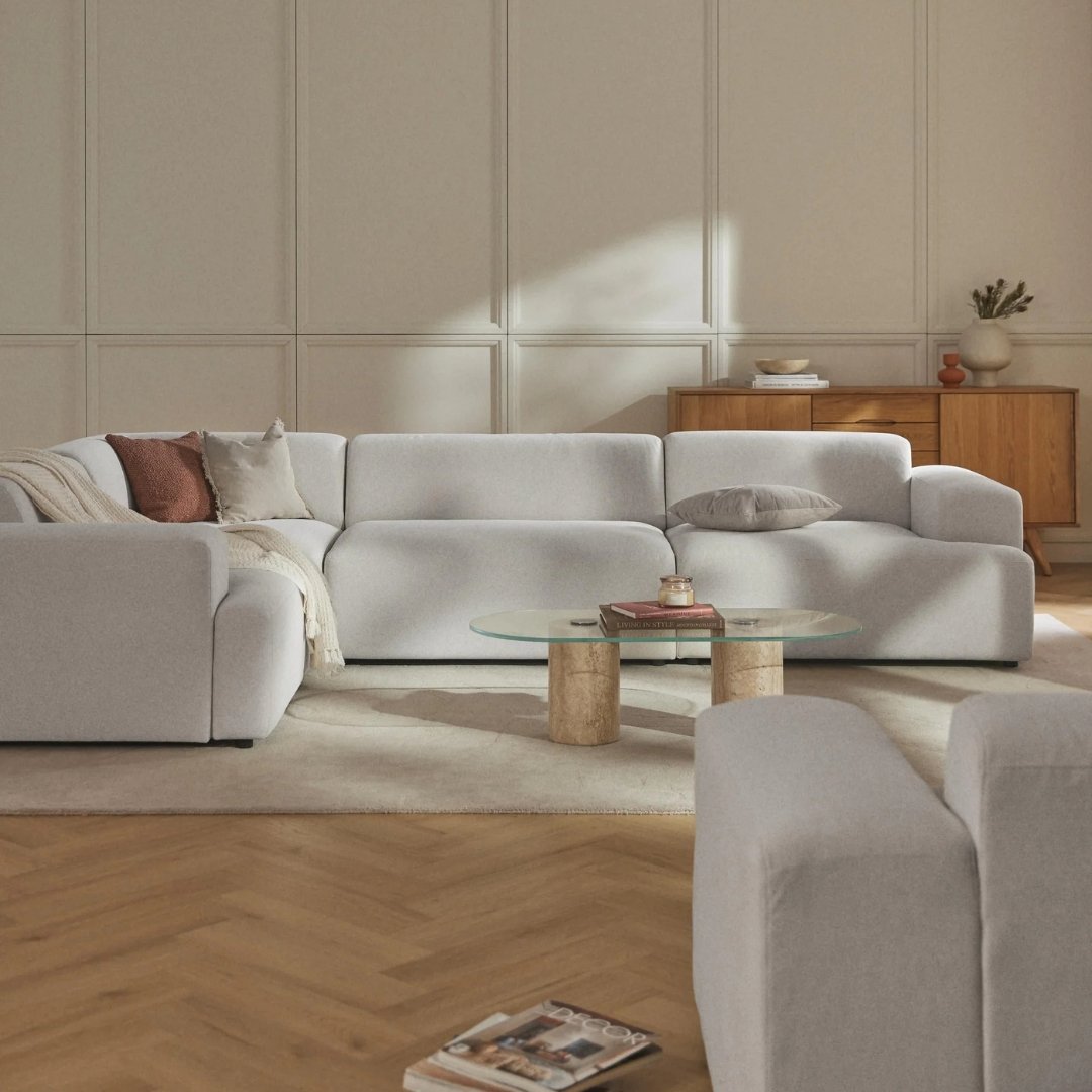 1 Grote L Shaped Modular Sofa - L Shape Sofa | white color living room design