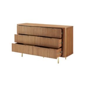 Harper Fluted Wood Drawer Chest - Chest of drawers | open drawers