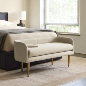 Celiene Luxury Bench with Backrest- ottoman bench | Room decor setting