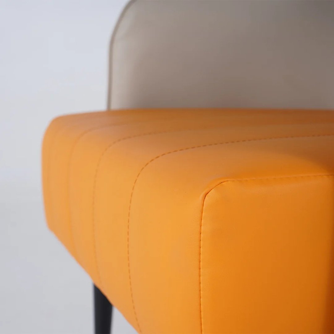 10 Dual-Tone Leather Upholstered Armchair - Arm chair | seat close view