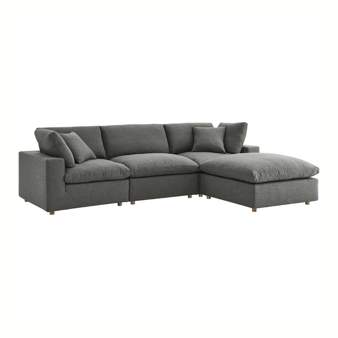 11 Carmen Spacious 4-Seater Sofa - L shape Sofa | grey color