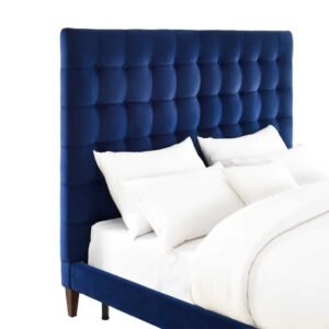 Velvet Haven High Tufted Bed - beds | headboard view