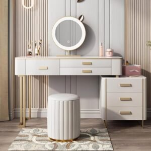 Luxury Dresser With Ottoman- Dressing Table | front view