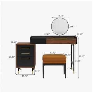 Makeup Vanity Dresser With Stool - Dressing Table | sizes