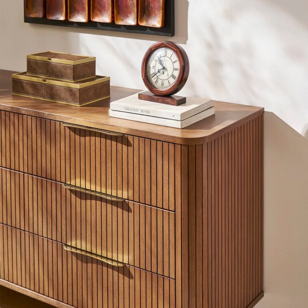 2 Harper Fluted Wood Drawer Chest - Chest of drawers | top shelf