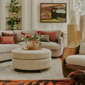 Sculpted Modern Round Ottoman - Ottoman | room design