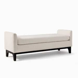 Harvey Elegant Upholstered Bench- Ottoman bench | base black
