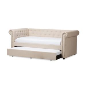 Chesterfield-Style Trundle Daybed – Convertible Sofa Bed - Daybed | trundle design