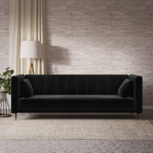 Modern Velvet Sofa with Channel Tufting - Sofa | Living room