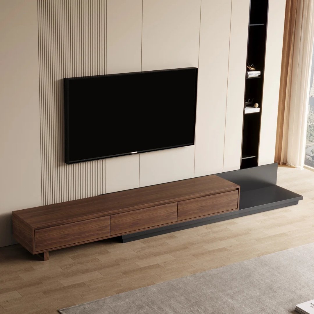 2 Minimalist Wall-Mounted TV Console - Tv unit | side view