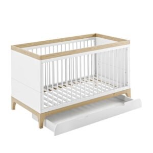 Baby Crib with Under-Bed Storage Drawer - B aby Crib | open drawers view