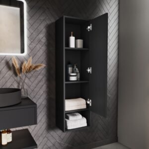 Tall Bathroom Storage Cabinet – Wall Mounted with Open Shelf- bathroom furniture | bathroom design