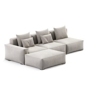 Minimalist Sectional Sofa With Ottoman - Sofa design - side view