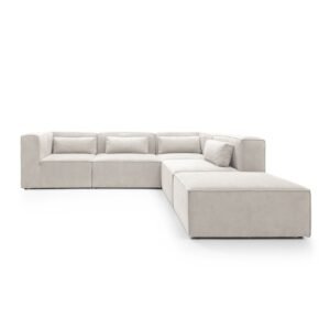 Premium Doris Minimalist l Shaped Sofa - front side view 0