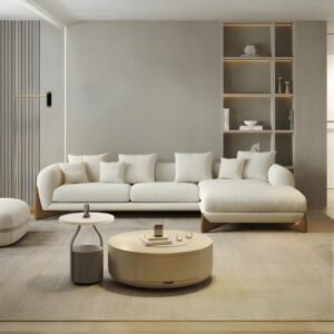 Elara Designer Luxury Sofa , L shape Sofa , Front view