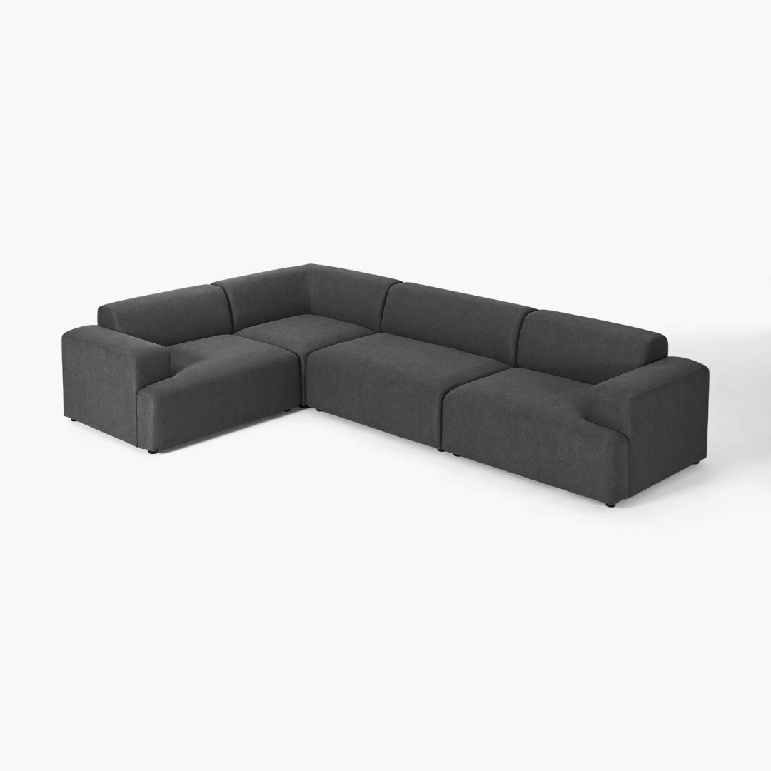 3 Grote L Shaped Modular Sofa - L Shape Sofa | black color