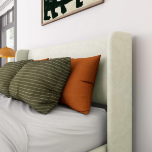 Kids Upholstered Single Bed with Padded Headboard- Single Bed | headboard view