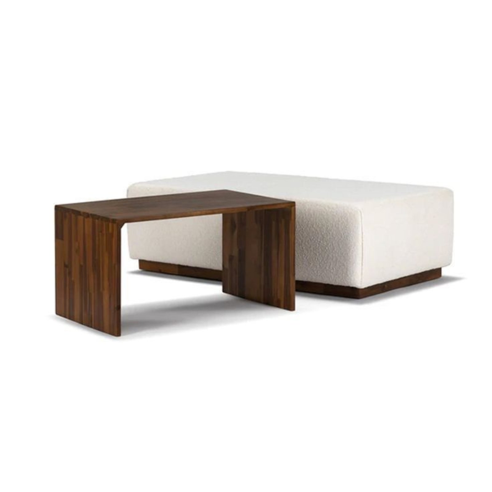 3 Minimalist Ottoman with MDF Wood Table - Ottoman | table view