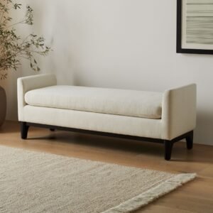 Harvey Elegant Upholstered Bench- Ottoman bench | in room side view