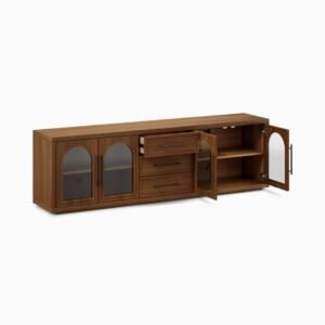 Modern Buffet Table with Storage Drawers – Multipurpose Sideboard for Dining & Living Rooms - Buffet Table | inside view