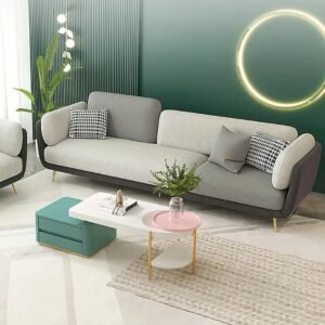 Two-Tone Minimalist Designer Couch - Sofa | side top view