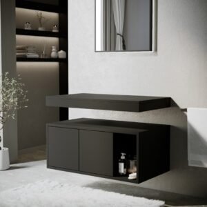 Minimalist Floating Bathroom Vanity with Top Shelf - bathroom furniture | wall mounted design