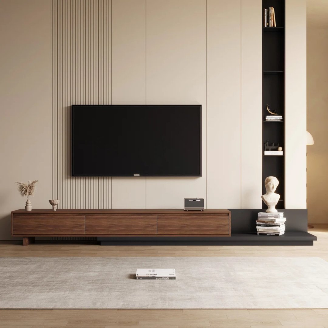 3 Minimalist Wall-Mounted TV Console - Tv unit | front view room