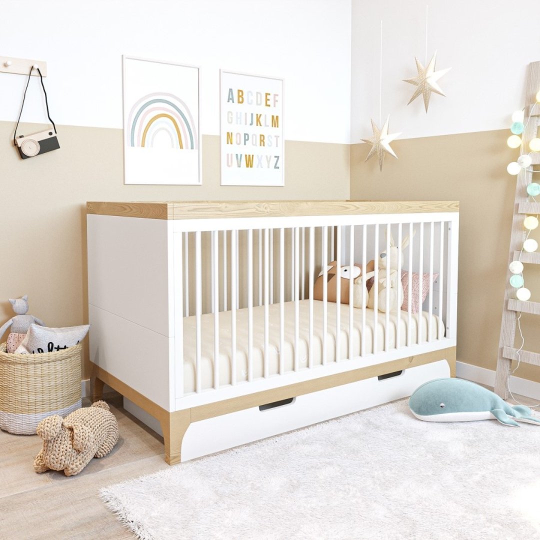 3 Baby Crib with Under-Bed Storage Drawer - B aby Crib | in room view