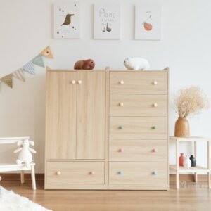 Scandi Kids Wardrobe and Dresser Set | kids drawers