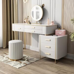 Luxury Dresser With Ottoman- Dressing Table | side view