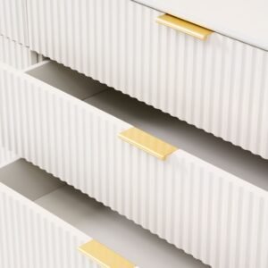 Elara Fluted Dresser with Gold Legs - Chest of drawers | drawers handles