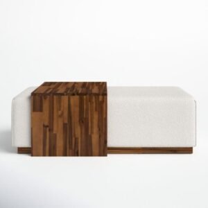 Minimalist Ottoman with MDF Wood Table - Ottoman | front main view