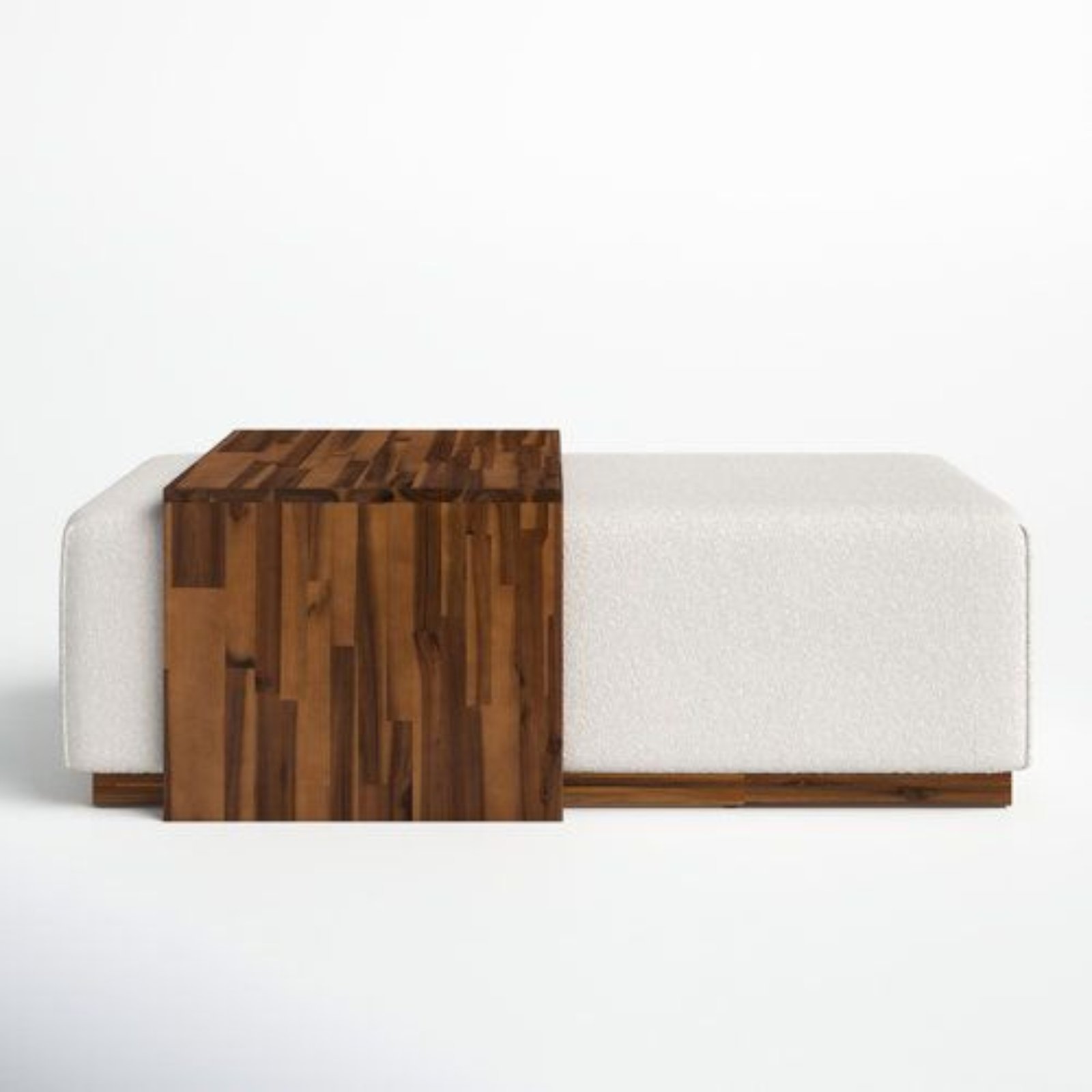 4 Minimalist Ottoman with MDF Wood Table - Ottoman | front main view