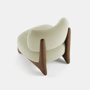 Arco Bouclé Lounge Chair - Contemporary Low-Profile Accent Chair - Arm chair | top view
