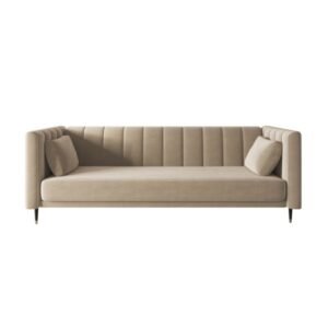 Modern Velvet Sofa with Channel Tufting - Sofa | front view