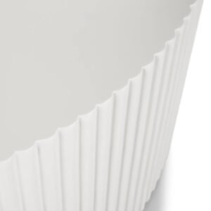 Ribbed Nesting Coffee Table Set – Modern Round Accent Tables- Coffee Table | top close view