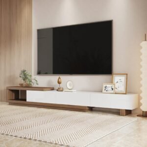 Two-Tone TV Stand – Luxury Living Room TV Wall Panel- Tv unit | lifestyle